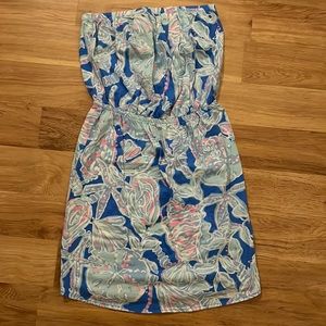 Lilly Pulitzer Women’s Windsor Strapless Pima Cotton Dress Into the Deep S
